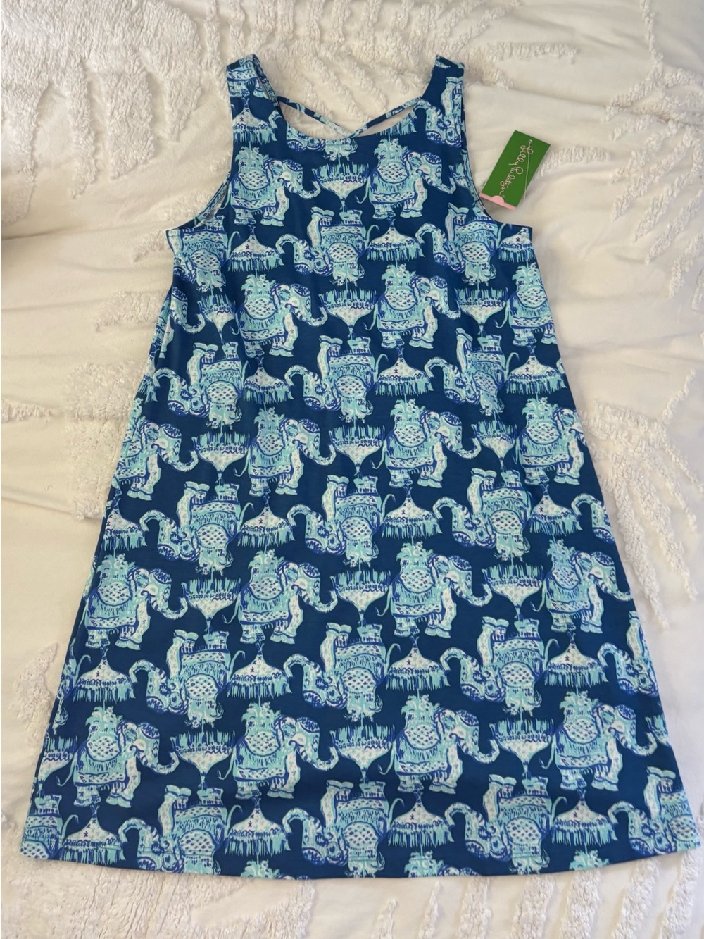 Lilly Pulitzer Blue and Light Blue Printed Elephant Cotton Dress 🐘❤️ - Picture 15 of 16